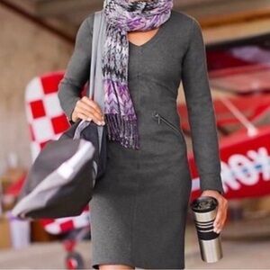 Athleta Celebration Ponte Knit Dress Charcoal grey size small